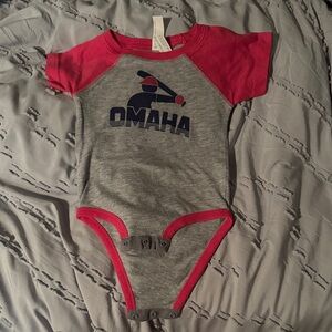 Omaha Kids One Piece - pink and Gray